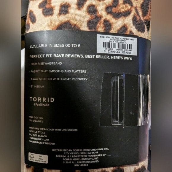 NWT Torrid Signature Waist Pocket Bike Short Leopard plus size 3x - KH - Picture 5 of 5